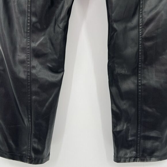 Atlein‎ Collective Black Faux Vegan Leather Pants Straight Leg Women’s Size 8 - Picture 8 of 10